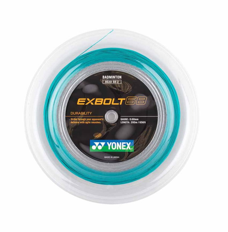Yonex struna do badmintona Exbolt 68 (trwałość) turkusowo-niebieska rolka 200m